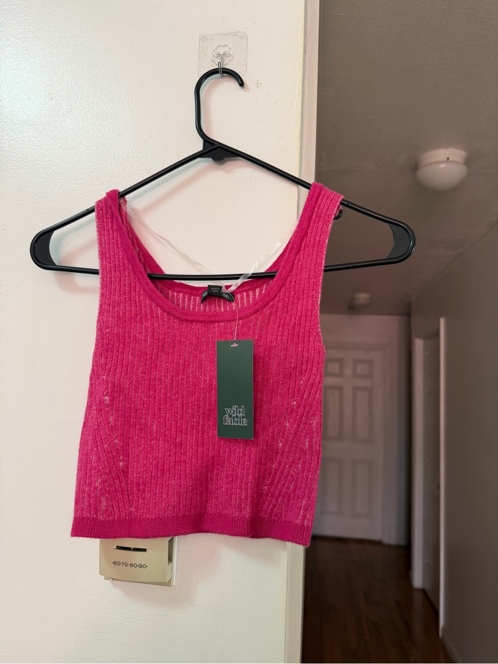 wild fable Bright Pink Ribbed Crop Tank
